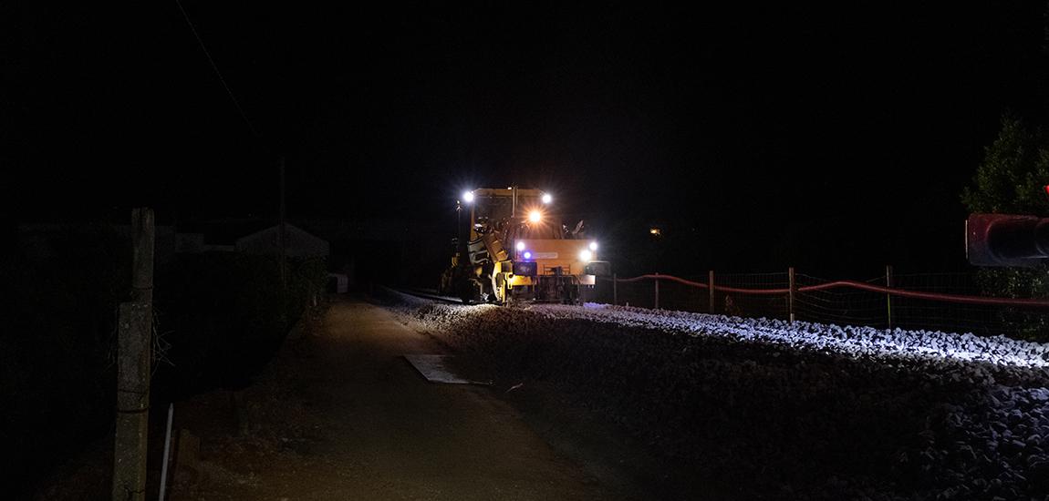 Foto da obra na Linha do Algarve, Troço Tunes - Lagos